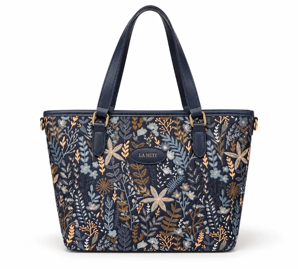 Navy Floral Tote Bag “La Nuit”.webp
