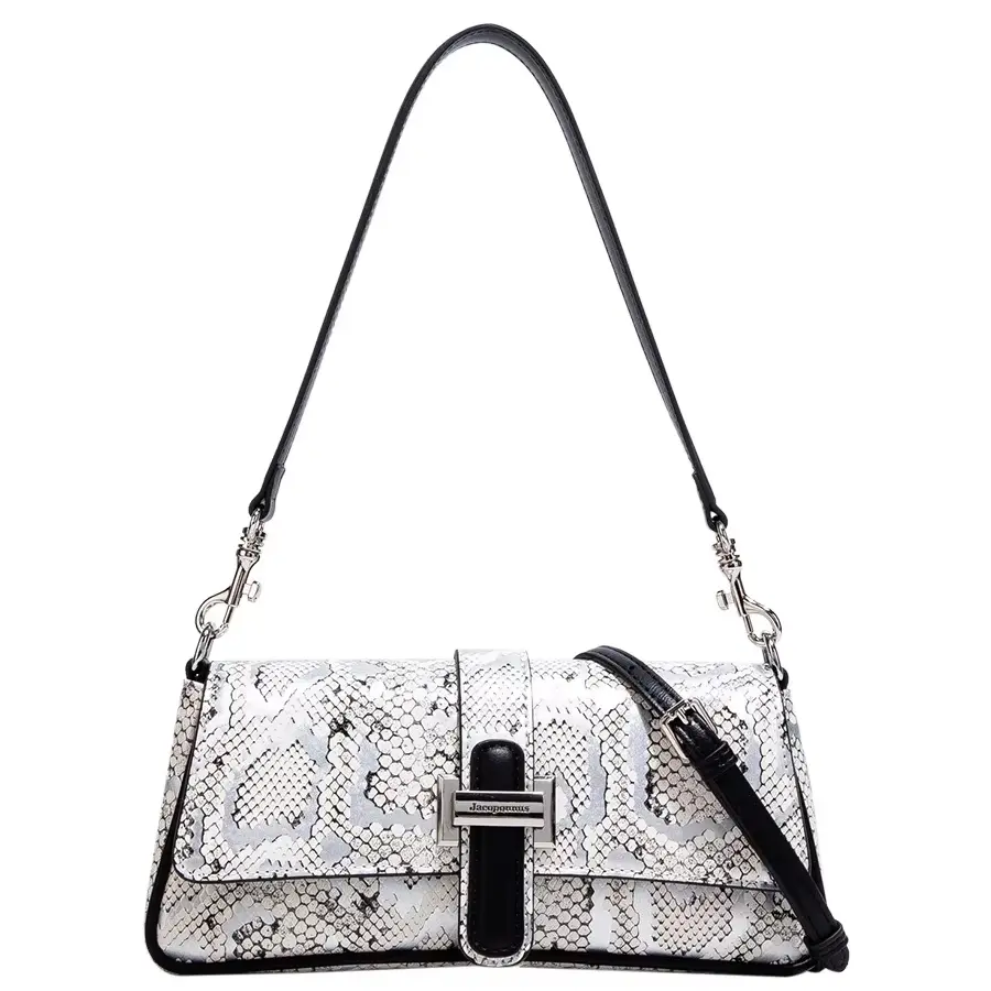 [LN-SB-001-2510-02] The Muse Baguette | Sling Shoulder Bag | White Python