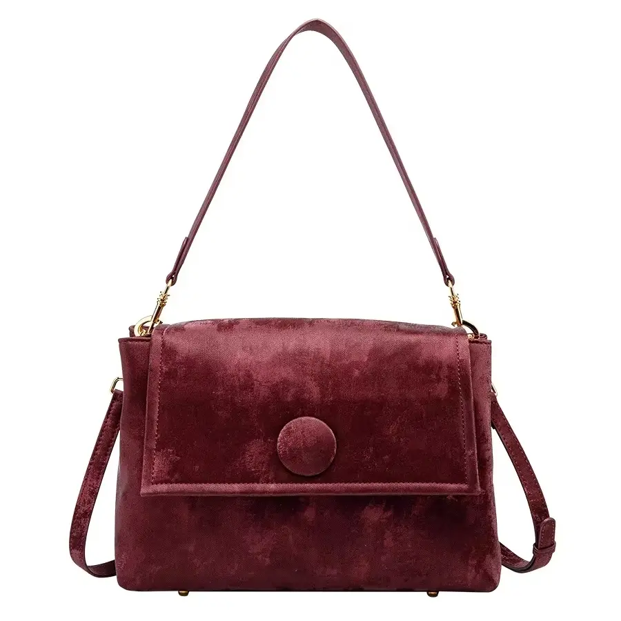 [LN-SB-001-2510-09] The Promenade Flap Bag | Crimson Depth